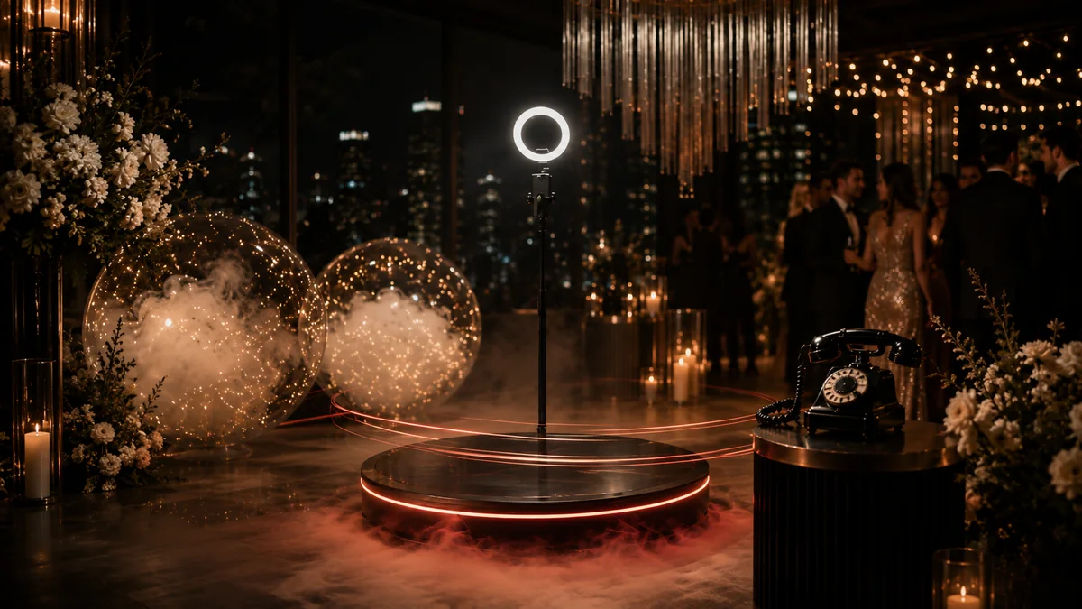 Decor elegant VideoVibes360 pentru evenimente